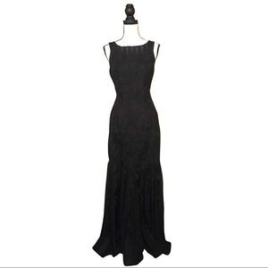Halston black evening dress